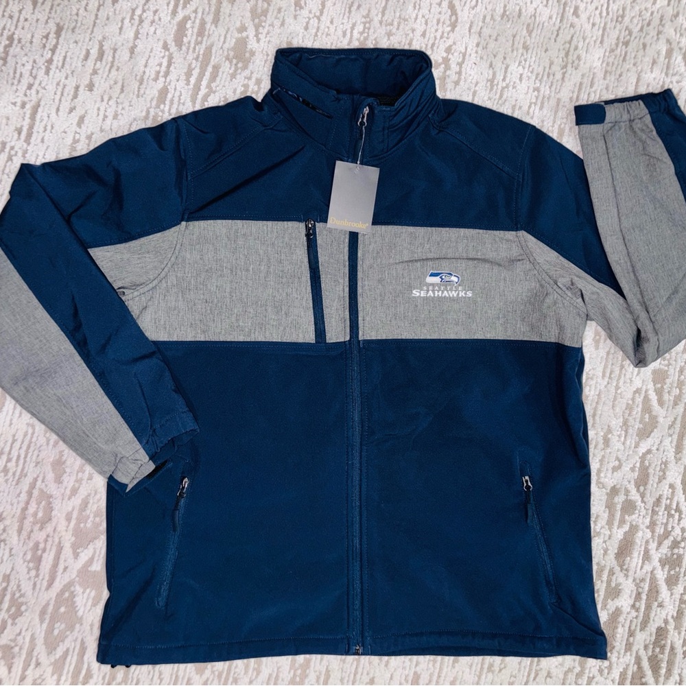 Seattle Seahawks Full Zip Soft shell Jacket / Men’s (XXL) -DUNBROOKE-